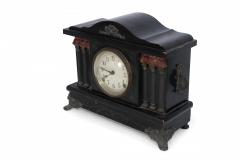 Sessions Clock Co American Victorian Bronze Column Wooden Case Mantel Clock - 4199654