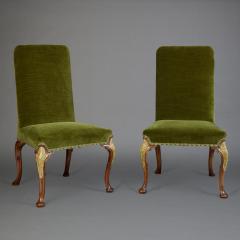 Set 10 Walnut Partially Gilt Dining Chairs on Cabriole Legs in George II taste - 3818763