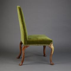 Set 10 Walnut Partially Gilt Dining Chairs on Cabriole Legs in George II taste - 3818765