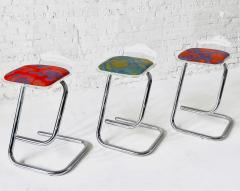 Set 3 Lucite and Chrome Barstools by Luigi Bardini for Miniforms Italy 1970 - 4310304