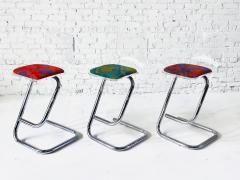 Set 3 Lucite and Chrome Barstools by Luigi Bardini for Miniforms Italy 1970 - 4310305