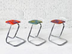 Set 3 Lucite and Chrome Barstools by Luigi Bardini for Miniforms Italy 1970 - 4310306