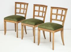 Set 6 French Mid Century Modern Cerused Oak Dining Chairs - 1250370