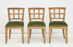 Set 6 French Mid Century Modern Cerused Oak Dining Chairs - 1250372