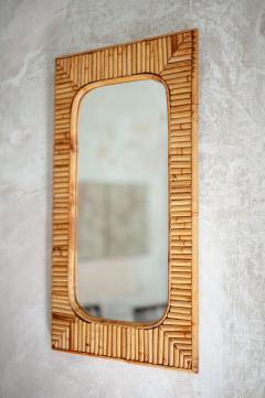 Set Consisting of a Small Fluted Bamboo Sideboard and Mirror 1970s - 4642719