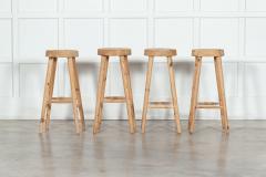 Set Four MidC Charlotte Perriand Style Pine Artists Stools - 3257373