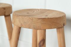 Set Four MidC Charlotte Perriand Style Pine Artists Stools - 3257380