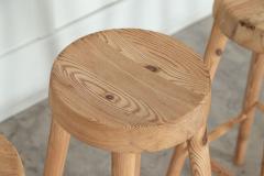 Set Four MidC Charlotte Perriand Style Pine Artists Stools - 3257381