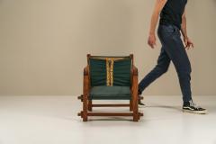 Set Of 2 Sling Chairs In Mahogany And Leather Brazil 1960s - 3199813