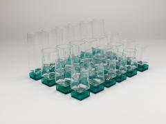 Set Of 24 Luigi Bormioli Postmodern Light Music Monet Glasses Italy 1980s - 4421624