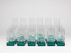 Set Of 24 Luigi Bormioli Postmodern Light Music Monet Glasses Italy 1980s - 4421625