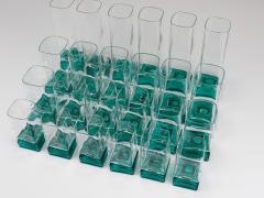 Set Of 24 Luigi Bormioli Postmodern Light Music Monet Glasses Italy 1980s - 4421626