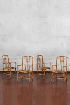 Set Of 4 Mid Century Bamboo Chairs - 3723123
