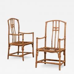 Set Of 4 Mid Century Bamboo Chairs - 3740224