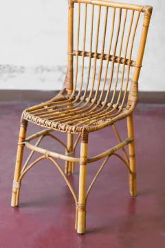 Set Of 4 Rattan Chairs With Squared Backs 1980 - 3680821