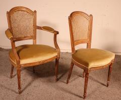 Set Of 6 Chairs And Two Louis XVI Armchairs 18th Century - 2419989