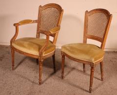 Set Of 6 Chairs And Two Louis XVI Armchairs 18th Century - 2419995