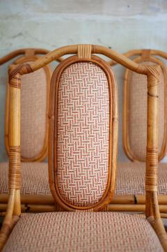 Set Of Eight Bamboo Chairs Italy 1980s - 4572222