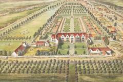 Set Of Eight Hand Colored Engravings Of English Country Houses By Johannes Kip - 4187552