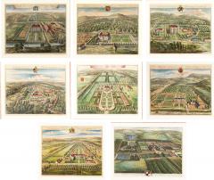 Set Of Eight Hand Colored Engravings Of English Country Houses By Johannes Kip - 4188167