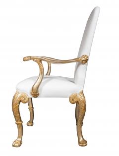 Set Of Eight Vintage George I Style Silver Gilt Dining Chairs - 4506979