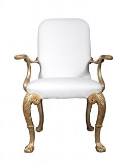 Set Of Eight Vintage George I Style Silver Gilt Dining Chairs - 4507011