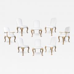 Set Of Eight Vintage George I Style Silver Gilt Dining Chairs - 4508464
