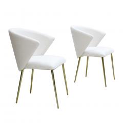 Set Of Four Contemporary Modern White Fabric Chairs - 1469495