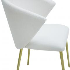 Set Of Four Contemporary Modern White Fabric Chairs - 1469502