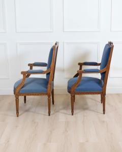 Set Of Four Louis XVI Style Armchairs In Natural Wood - 4611819
