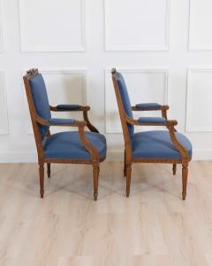 Set Of Four Louis XVI Style Armchairs In Natural Wood - 4611821