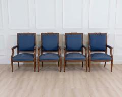 Set Of Four Louis XVI Style Armchairs In Natural Wood - 4611841