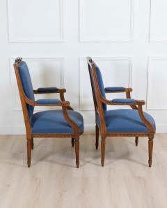 Set Of Four Louis XVI Style Armchairs In Natural Wood - 4611842