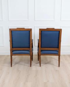 Set Of Four Louis XVI Style Armchairs In Natural Wood - 4611846