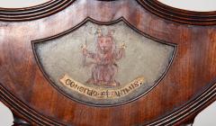 Set Of Four Regency Mahogany Armorial Hall Chairs - 4359246
