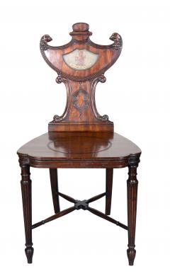 Set Of Four Regency Mahogany Armorial Hall Chairs - 4359248