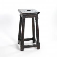 Set Of Four Rustic Oak Joinery Work Stools With Turned Legs English Circa 1880  - 2755664