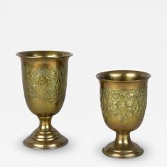 Set Of Late 19th Century Biedermeier Brass Goblets Cups Vases AT ca 1860 - 3925670