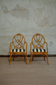 Set Of Six Bamboo Chairs 1970s - 4564809