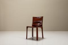 Set Of Six CAB Chairs In Burgundy Leather By Mario Bellini Italy 1970s - 3467904