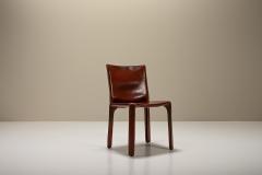 Set Of Six CAB Chairs In Burgundy Leather By Mario Bellini Italy 1970s - 3467907