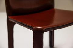 Set Of Six CAB Chairs In Burgundy Leather By Mario Bellini Italy 1970s - 3467910