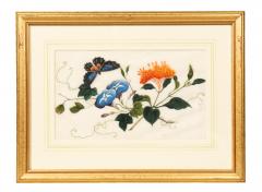 Set Of Six Chinese Export Framed Pith Paper Watercolor Botanicals - 4789161