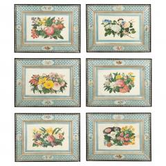 Set Of Six Framed Chinese Export Floral Pith Paper Watercolors - 4144073