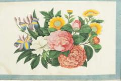 Set Of Six Framed Chinese Export Floral Pith Paper Watercolors - 4144098