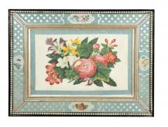 Set Of Six Framed Chinese Export Floral Pith Paper Watercolors - 4144100