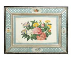 Set Of Six Framed Chinese Export Floral Pith Paper Watercolors - 4144102