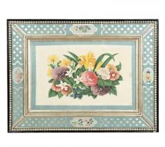 Set Of Six Framed Chinese Export Floral Pith Paper Watercolors - 4144106