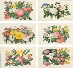 Set Of Six Framed Chinese Export Floral Pith Paper Watercolors - 4146225