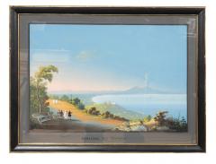 Set Of Six Neapolitan Framed Gouaches Of Vesuvius - 4474316